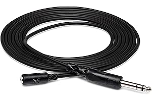 Hosa MHE-310, Headphone Adaptor Cable, 3.5 mm TRS to 1/4 in TRS, 10 ft
