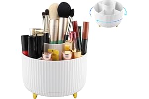 Kosmetik Make Up Organizer, Mezzar 360° Schminkpinsel Behälter Drehbar, Etui Aufbewahrung Kosmetik für Lidschattenpinsel Lippenstift Frisiertisch Schlafzimmer Bad
