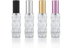 YoHyien 4 Sztuki Podróżny Atomizer do Perfum Wielokrotnego Napełniania 10 ml, Szklana Butelka na Perfumy, Przenośny Rozpylacz do Perfum, Mini Dekanter Zapachowy do Torebki (Wielokolorowy)