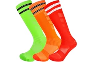 Marchare Boys Soccer Socks Toddler Athletic Socks Knee High Striped Football Socks For Boys Girls
