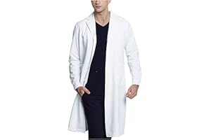 WWOO Camice da Laboratorio Uomo Bianco Abbigliamento da Lavoro e Divise Camice Uomo Aggiornamento del Tessuto