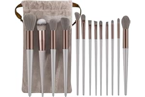 REEKNOKOL 13 pennelli per trucco, pennelli per fondotinta, set di pennelli per trucco professionale, pennello per fondotinta in setole morbide, pennello per cipria rosa, set di pennelli per ombretto (rosa)