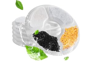 Zellar Filtros Fuente Gatos, Filtros Bebedero Gatos Fuente, Filtro para bebederos de 2.5L para Gatos, Filtros de Repuesto para Mascotas con Resina y Carbón Activo, 6 Piezas