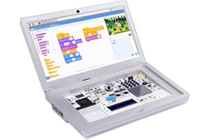 ELECROW CrowPi 2 Laptop for Raspberry Pi 4, Programming Learning Kit with Raspberry Pi 4B 4GB Board and 11.6 Inch IPS Screen, STEM Coding Educational Electronic Kit for Beginner - Advanced Kit, Silver