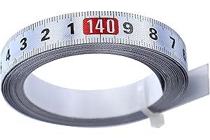 XCALIBUR TOOLING 1 to 3M Self Adhesive Measuring Tape Stainless Steel Miter Tape Measure for T-Track, Router, Table Saw, Mitre Saws, T-Rails, Band Saws, Woodworking Tools, Sewing Machines - Left To Right (2 Meter)