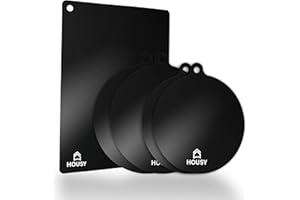 HOUSY Protezione Piano Induzione Antigraffio e Resistente al Calore - Set Tappetini Sottopentola e Copri Piano Induzione in Fibra di Vetro Lavabile e Sicura per la Cucina (5 Pezzi)