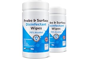 THERMOMETER WORLD Antibacterial Wipes - 2 x Tubs of 200 Alcohol Wipes for Cleaning Surfaces and Kitchen Food Probes – Disinfectant Sterile Probe Wipes Food Safe