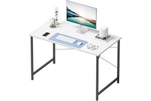 CubiCubi Computer Desk 100x50 cm Home Office Laptop Desk Study Writing Table, Modern Simple Style, White