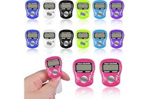 Lot de 15 Compteur De Traqueurs,Numérique Compteur,LCD Compteur,Compteurs Ronds,Rangée Compteur,Compteur de Doigts Compteur,électronique Rangée Anneau,Compteurs de Doigts,Compteur de Doigts Numérique