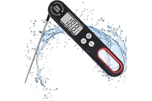 PITASHA Termometro da Cucina Digitale, Termometro Cucina con Pieghevole Sonda Lunga, Termometro Carne, termometro per alimenti per la cottura di carni, alimenti per bambini, Barbecue, vino