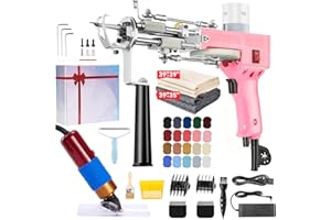 BESGEER Teppich-Tufting-Pistolen-Set mit Teppich-Trimmer, Tufting-Maschine für Schnittflor und Schleifenflor - Starter-Kit, Tufting-Pistole für Teppichherstellung, Teppichherstellungskit (Rose)