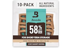 Boveda - Bolsitas para almacenar remedios naturales | Control doble de la humedad - 58% HR | Tamaño 4 para un máximo de 15 g | Previene la pérdida de terpenos | Pack de 10
