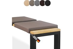 ‎LYCCE Lycce Bankauflage Klemmkissen 2 Leisten, Sitzkissen Kunstleder Taupe, Banktiefe 37 cm