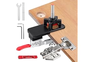 PORFOYO Dima Per Cerniera A Scodellino Da, Dima Per Fori A Tasca, Cerniera 35mm Apri Foro, Fori Tascabile A Doppia Clip In Aggiornato Per Forare Nascoste E Lavorazione Del Legno Fai Da Te