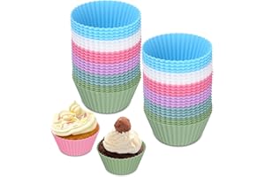KIXOLO 24 Moules à Muffins en Silicone Antiadhésifs, Mini Moules à Pâtisserie Réutilisables et antiadhésifs sans pour Cupcakes, Gâteaux, Donuts, Desserts, Crèmes et Puddings