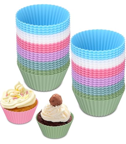 12 X Silikon-Cupcake-Förmchen – 6 Leuchtende Farben, Wiederverwendbar, Spülmaschinengeeignet, In Geschenkbox