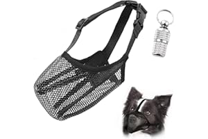 YINRIKOM Maulkorb für Hunde, gefaltet weiches Netzgewebe für kleine bis mittelgroße große Hunde mit verstellbaren Riemen Feste Schnallen um Beißen Kauen Lecken zu verhindern(Schwarz,M)