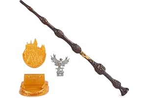 Wizarding World Harry Potter, 12-inch Magical Collector Albus Dumbledore Wand with Stand & Die-cast Icon, Magical Creatures Series