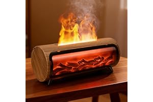 Vankarr Difusor Aceites Esenciales con Chimenea LED Difusor de Aromas Ultrasónico Difusor de Aromaterapia Flame Vaporizador de Esencias para Casa, Yoga