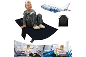 PICRIK Toddler Airplane Bed, Toddler Airplane Seat Extender Aeroplane Bed for Children Portable Airplane Foot Hammock for Kids Toddler Plane Travel Essentials to Lie Down on Plane Toddler Airplane(Black)
