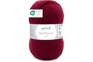 Gründl Big Mamma uni (hilo para calcetar y ganchillo con carácter de lana de 100% poliacrílico, 400 g / 1040 m, tamaño de aguja: 3,5-4,5, 1 × 400 g), Cherry