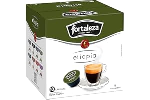 CAFÉ FORTALEZA – DESDE 1885 - Café Fortaleza â€“ Cápsulas Compatibles con Dolce Gusto, Café de Etiopía, Puro Sabor, 100% Arábica, Aromas Cítricos y Achocolatados, Pack 10x3 - Total 30 uds