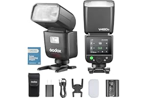 ‎GODOX GODOX V480C TTL lampa błyskowa do aparatu Canon, V480 C GN50 HSS 1/8000s lampa błyskowa z ekranem dotykowym, bezprzewodowa 2,4 G, czas recyklingu 1,7 s, 650 błysków pełnej mocy, akumulator