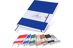 HIJYOO Notebook A4, Thick A4 Notebook Lined Notebook A4 320 Pages 100gsm Paper Notebook Journal, Extra Large Softcover Notepad with Inner Pocket, 2 Ribbon Page Marker (Blue)