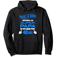 T-Shirt Super Papa 40 Ans - Cadeau Anniversaire Homme Drôle Et Rigolo
