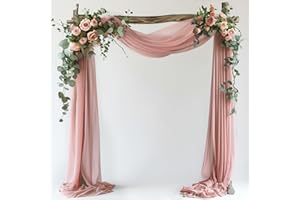 Wokceer Tissu drapé rose poudré pour arche de mariage 72,9 cm x 6,1 m en tissu transparent pour mariage, tonnelle, cérémonie, fête