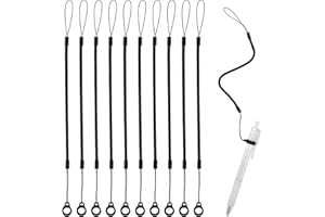 TINOALY Lot de 10 Cordons Élastiques avec Anneaux Rétractables en Silicone pour Stylet - Sangle Support