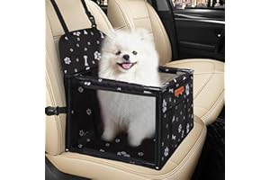 SWIHELP Siège de Voiture Portable pour Chien avec Laisse de sécurité à Clipser et Tuyau de Support en PVC, Anti-Pliage, Parfait pour Les Petits Animaux de Compagnie