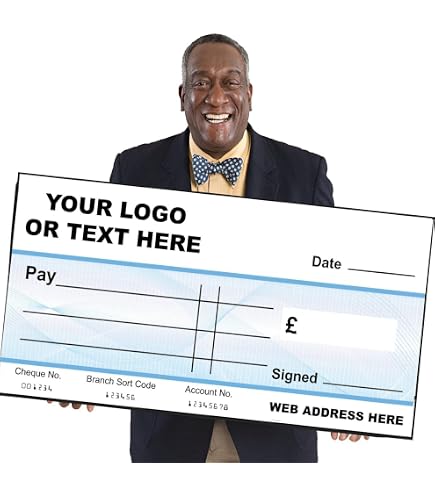 Prop Cheque Write And Wipe Photo Prop Blank Large Presentation Cheque – 60cm X 30cm ...