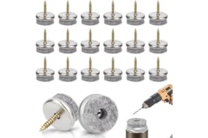 Aotfusd 50 Pièces Patin Chaise 22mm Tampon Chaise en Feutre Patins Meubles Ronde Patin de Chaise a Clouer avec Vis pour Pied De Chaise des Meubles Protection des Sols