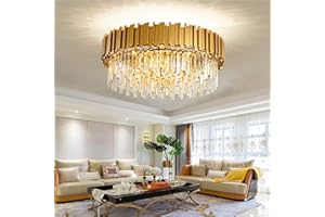 AHXIAOZN Modern Kronleuchter Kristall Leuchte,Kristall Deckenleuchte gold,8xE14 Lichter für Esszimmer, Küche, Wohnzimmer, Schlafzimmer, Flur, Café,Bar