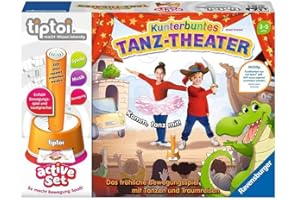RAVENSBURGER VERLAG GMBH Ravensburger tiptoi® Spiel 00073, ACTIVE Set Kunterbuntes Tanz-Theater, Bewegungsspiel ab 3 Jahren: Das fröhliche Bewegungsspiel mit Tänzen und Traumreisen