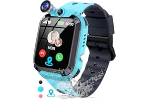 JUBUNRER Smartwatch Bambini GPS Telefono SOS Sveglia Giochi Impermeabile Fotocamera Modello di Classe Smartwatch Bambina Orologio Bambino Ragazzi Ragazze Regali- Compleanno- per 3-12 Anni