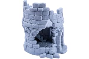 Miniatura torre in rovina, scenario del terreno per wargame da tavolo, scala 28 mm, 3D Vikings