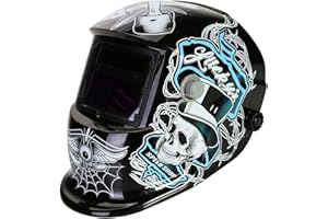 LESOLEIL Careta Soldar Automática - Máscara de Soldadura con Energía Solar 2 Lentes y 2 Sensores DIN9-13 Ajustable para ARC MIG/MAG Soldar