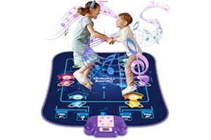 PERMUST Alfombra de Baile Niñas Bluetooth para 3 4 5 6 7 8 9 Años Niños,Alfombra para Bailar Niña en Español, Inglés y Alemán,Musical Manta de Baile para Niños Juguetes con 6 Modos Alfombra de Baile
