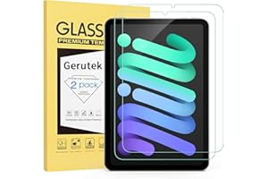 Gerutek 2 Pezzi Pellicola Protettiva per iPad Mini 7/ A17 Pro 2024 / Mini 6 8.3 Pollici 2021, Vetro temperato per iPad Mini 7a /6a Generatione [Ultra Trasparente] [Anti-graffio] [Senza Bolle] [9H]