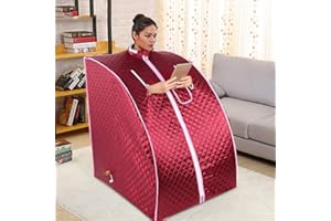 XDAILUYYDS Tragbare Sauna, Mini Dampfsauna für Zuhause，Einzel Portable Sauna Raum Kann Müdigkeit Lindern,Gewichtsverlust,Fernbedienung Timing Temperatureinstellung (75 * 35 * 25cm rot)