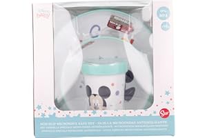 Stor Set 3 Pcs Premium Flashware Bicolor Anti-Slip Cool Like Mickey, 260ml Cup, 200g Weight - Easy to Clean, Standard Size, BPA Free, Perfect for Kids
