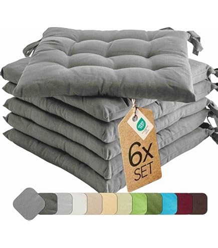 Coussins De Chaise Imperméables Chilly Pilley – Set De 4, 40x40 Cm, Matelassés Avec Sangles, Pour Intérieur/extérieur, Couleur Bleu Foncé