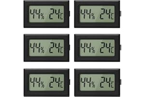 Lpluziyyds LCD Digital Hygrometer Thermometer, Mini Digital Temperature Meter Humidity Gauge for Greenhouse Cars Home Office, 6 Pack