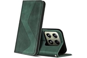 ZONNAVI Etui do Xiaomi 14T, skóra poliuretanowa na telefon komórkowy z przegródkami na karty i funkcją stojaka, skórzane etui typu Flip Wallet Case, etui ochronne do Xiaomi 14T 5G (zielone)