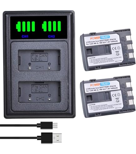 2 Batterie NB-2L Per Canon - Compatibili Con EOS 350D, 400D, Powershot E Videocamere - Foto 10