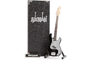AXMAN Phil Lynott (Thin Lizzy): Miniature Guitar Replica - Music Gifts - Handmade Ornamental 1/4 Scale - Includes a Display Box, Name Tag and Miniature Guitar Stand
