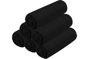 DASHUAIGE 6 Pack Microfiber Sports Towel, 35cm x 75cm Fast Drying Ultra Absorbent for Fitness, Travel & Camping - Lightweight Quick Dry Sweat Towels (Black)