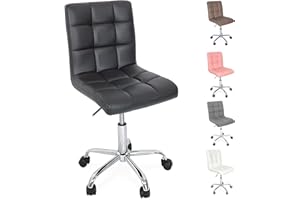 Beltom® Sedia ufficio studio girevole regolabile in altezza perfetta in camera da letto scrivania PC e arredo casa - Nero